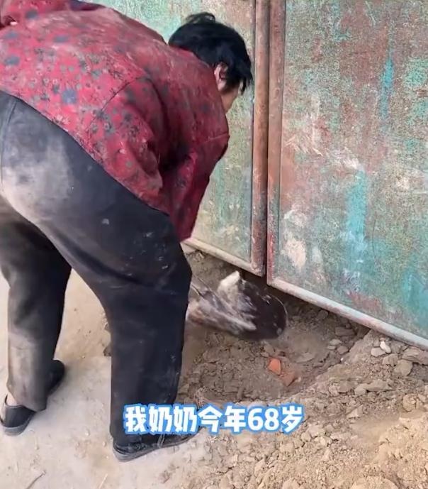 68歲奶奶忘帶鑰匙現(xiàn)場挖洞回家,網(wǎng)友表示：聾啞奶奶身體好 