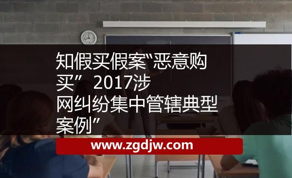 知假買假案“惡意購買”  2017涉網(wǎng)糾紛集中管轄典型案例” 