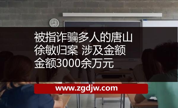 被指詐騙多人的唐山徐敏歸案 涉及金額金額3000余萬元 